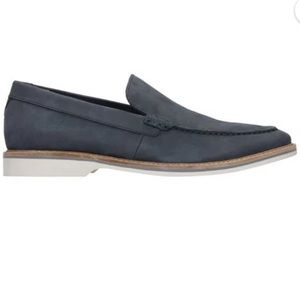 Clarks Atticus Edge Slip-On Loafer Navy Nubuck Blue Tan Size 8 W